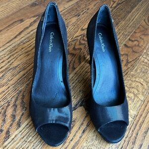 Calvin Klein Shimmery Black Stilettos - EUC